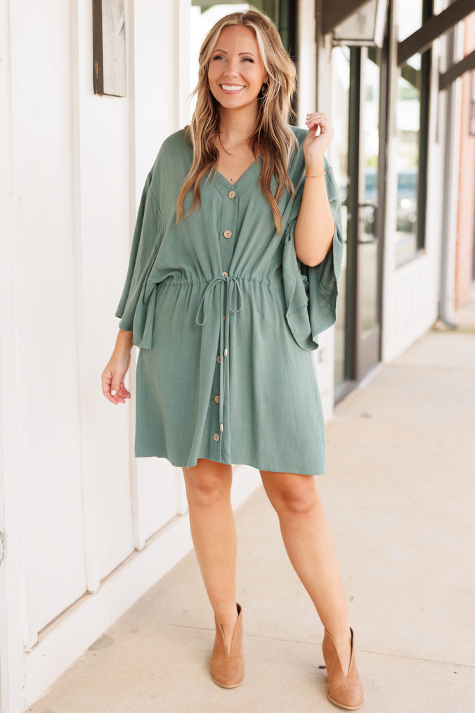 All Season Long Dress, Dark Sage – Chic Soul
