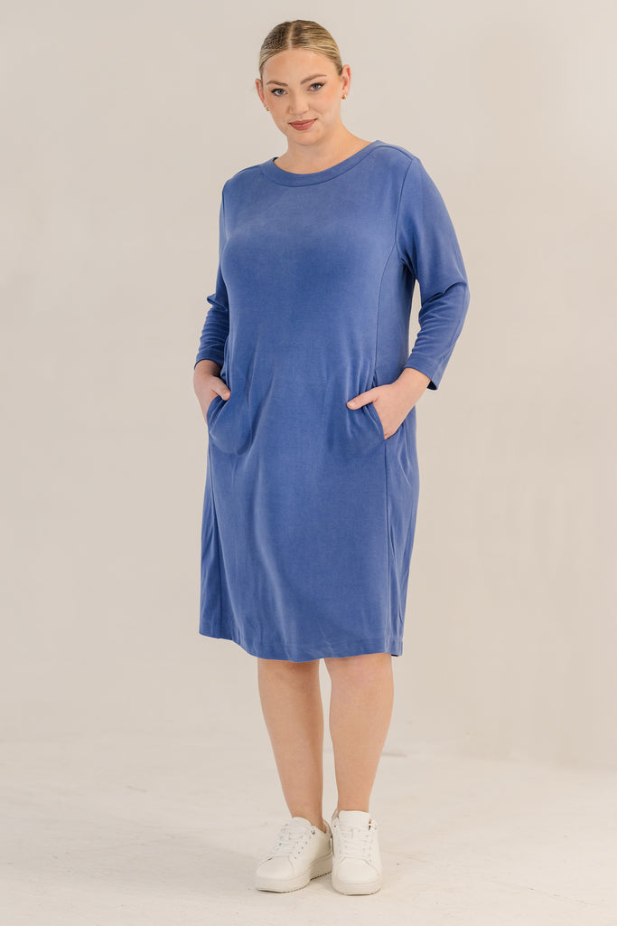 Women's Audrey Boatneck Dress, Blue