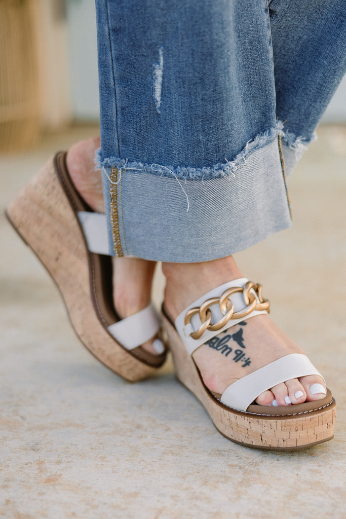 Corky's: Never Ordinary Wedges, Ivory – Chic Soul