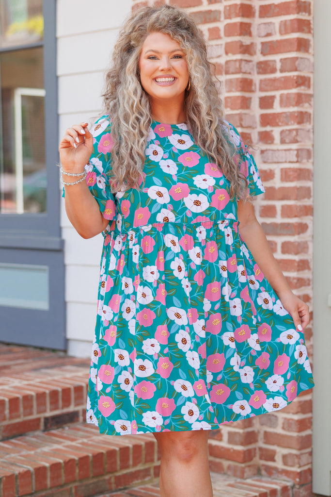 Easy Peasy Babydoll Dress, Teal Chic Soul