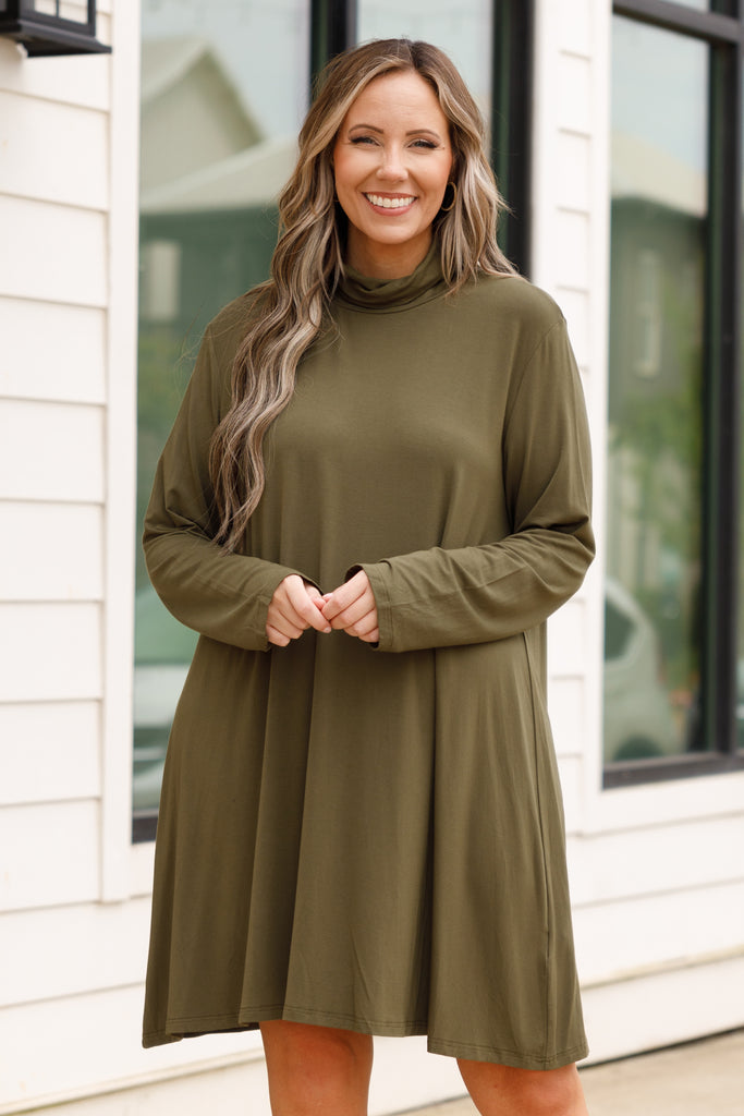 Long sleeve turtleneck hot sale dress plus size