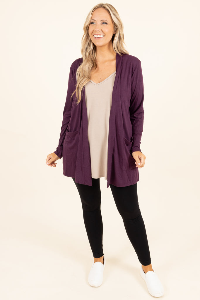 Purple Open Cardigan 2024