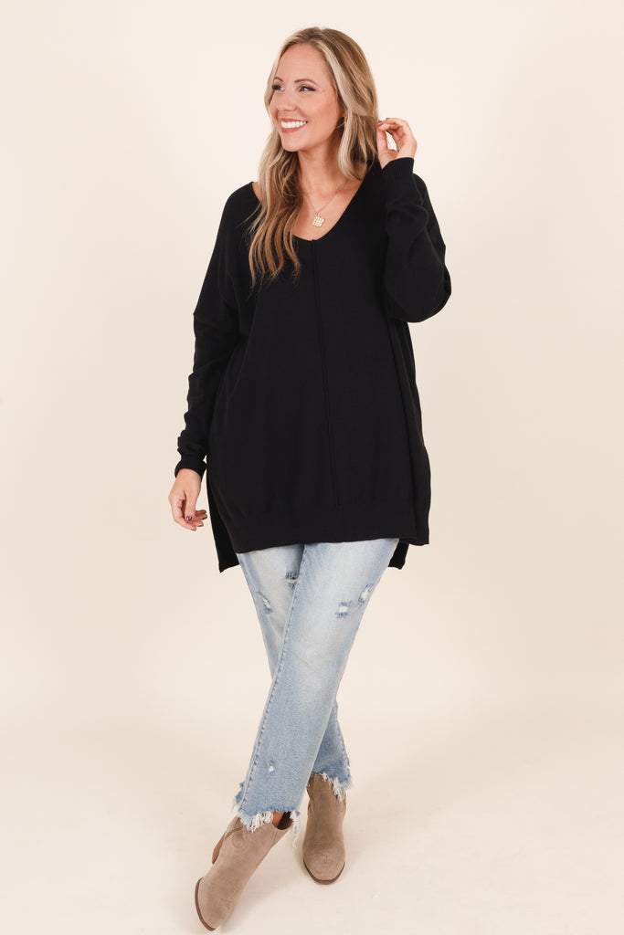 Miss Who I Was Sweater, Black – Chic Soul