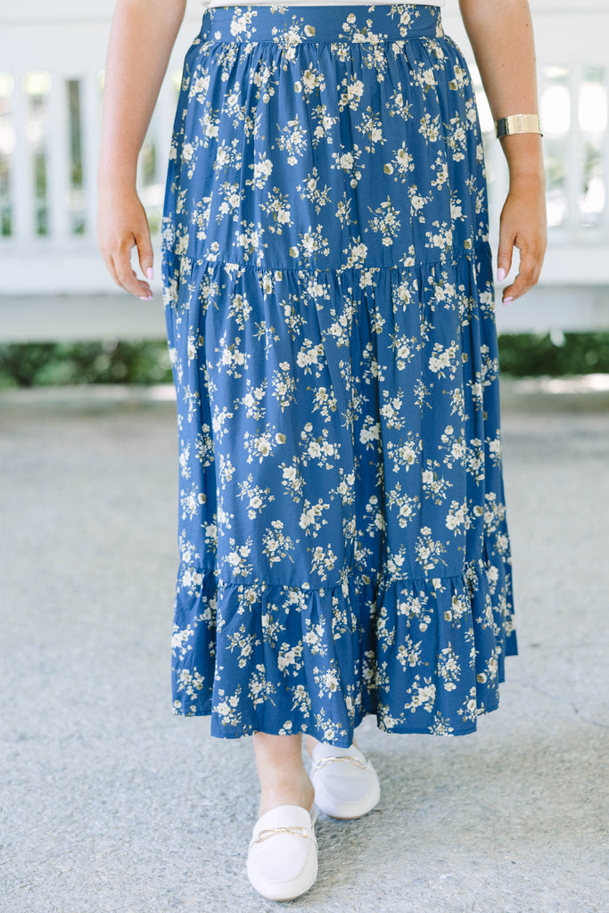 More Than Fantasy Skirt, Navy Floral – Chic Soul