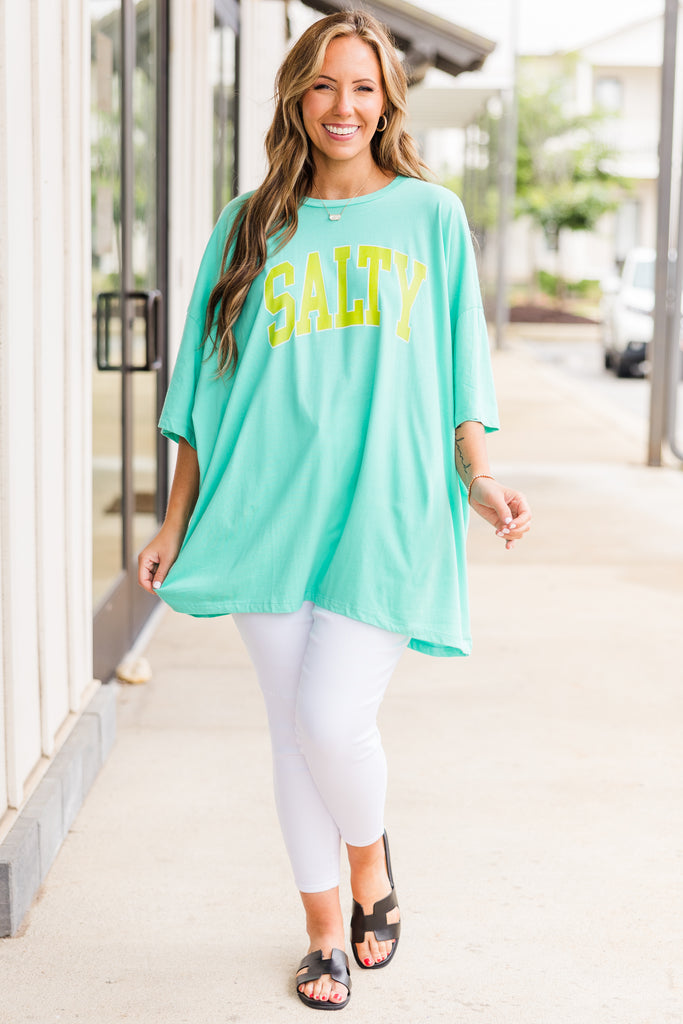 Salty Days Boyfriend Tee, Mint Chic Soul