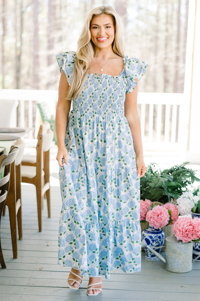 The Wildflower's Song Maxi Dress, Blue