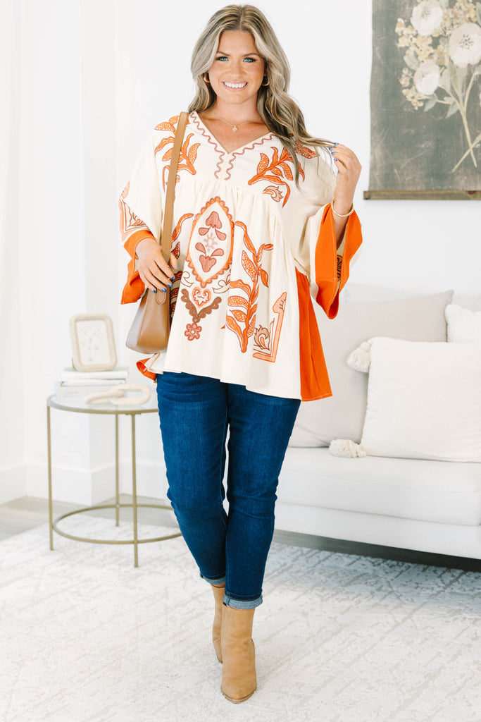 Tranquil Waters Top, Orange – Chic Soul