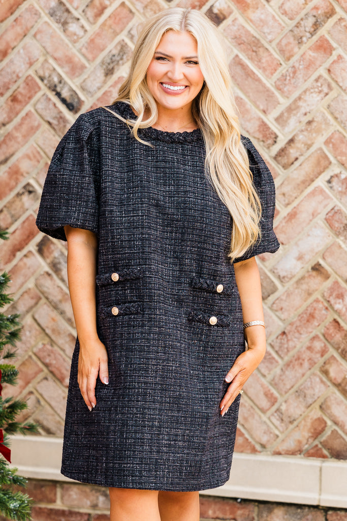 Tweed and True Dress, Black – Chic Soul