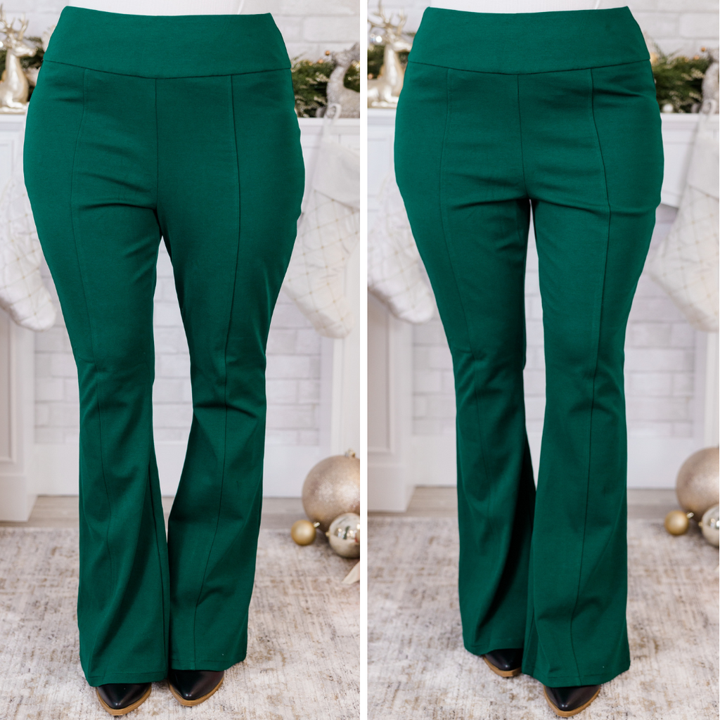 Deep Dive Flare Pants, Hunter Green Chic Soul