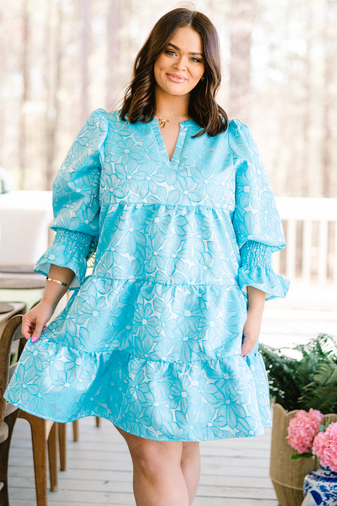 Women's What You Know Dress, Blue | Size: 2X By Chic Soul