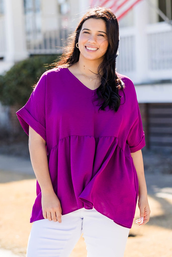 Wide Eyed Gaze Top, Eggplant Chic Soul