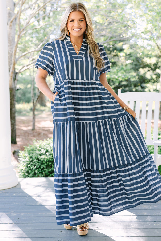 Bright Forecast Dress, Navy – Chic Soul