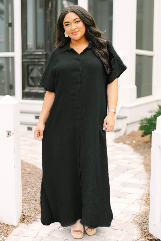 cute black plus size dress Women's Just Nice Dress, through front allows for Black Linen Maxi Dress Cup Size:Regular dresses for dinner