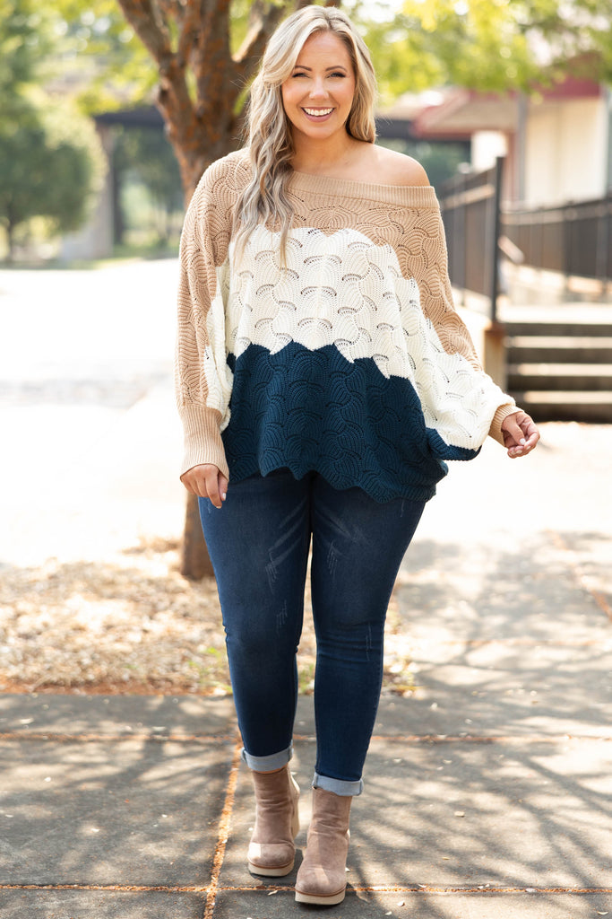 Angel In You Sweater, Mocha-Blue – Chic Soul