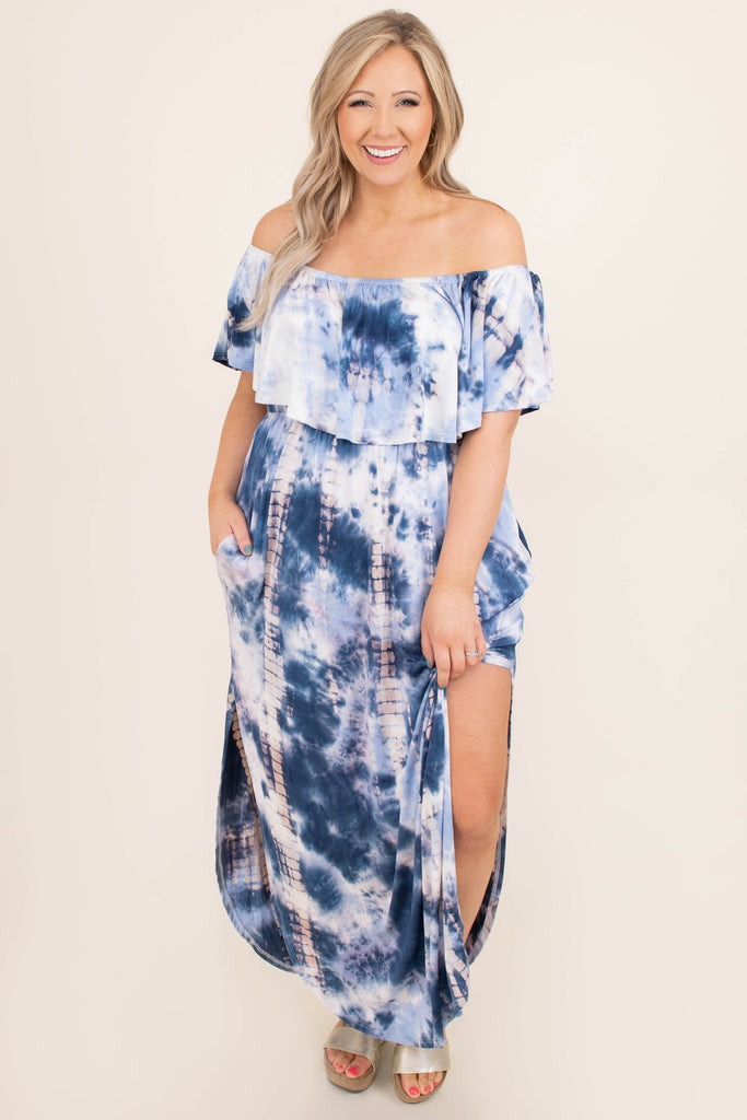 By The Boardwalk Maxi Dress, Blue Ocean Tie Dye – Chic Soul