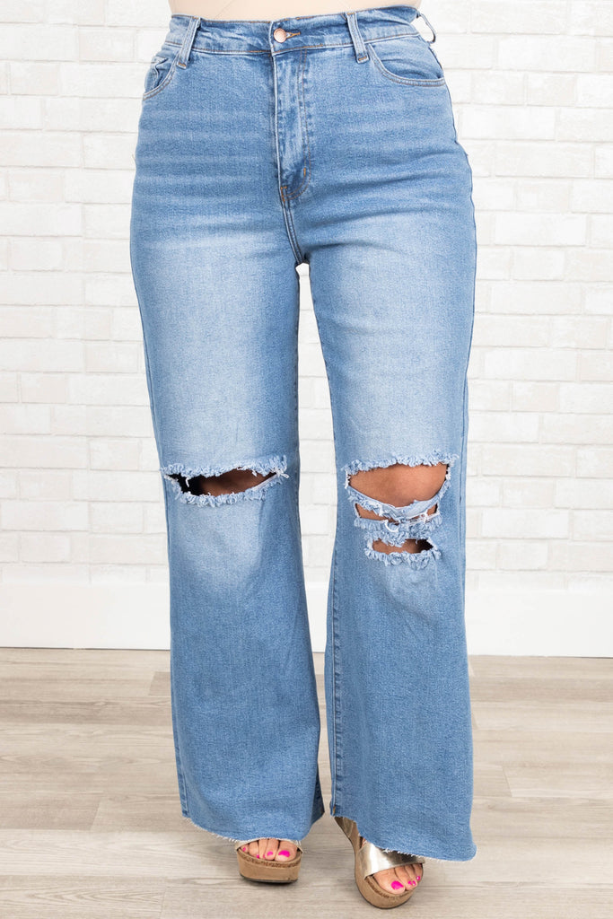 Exploring New Cities Jeans, Medium Wash Chic Soul