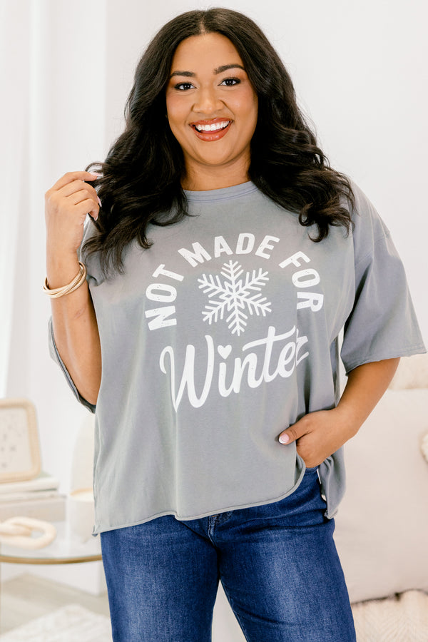 Chic Soul plus size clothing, grey short sleeve vintage washed graphic tee with 