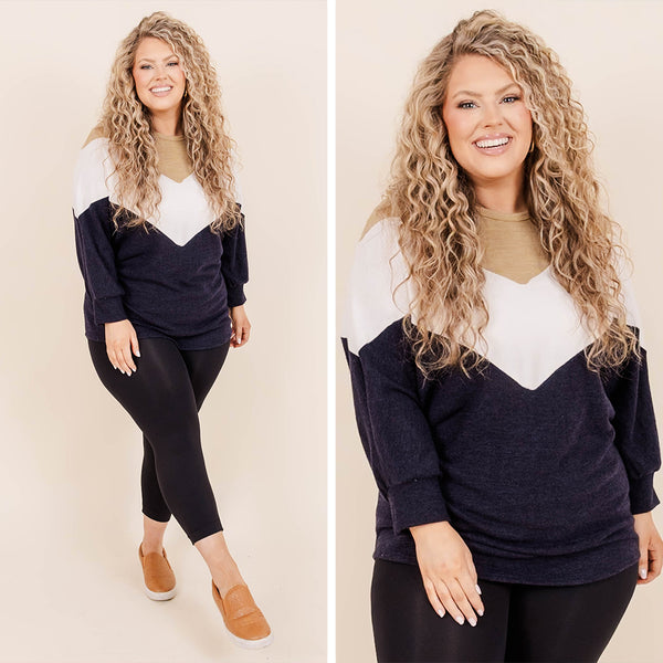 Cheer For Us Top, Navy