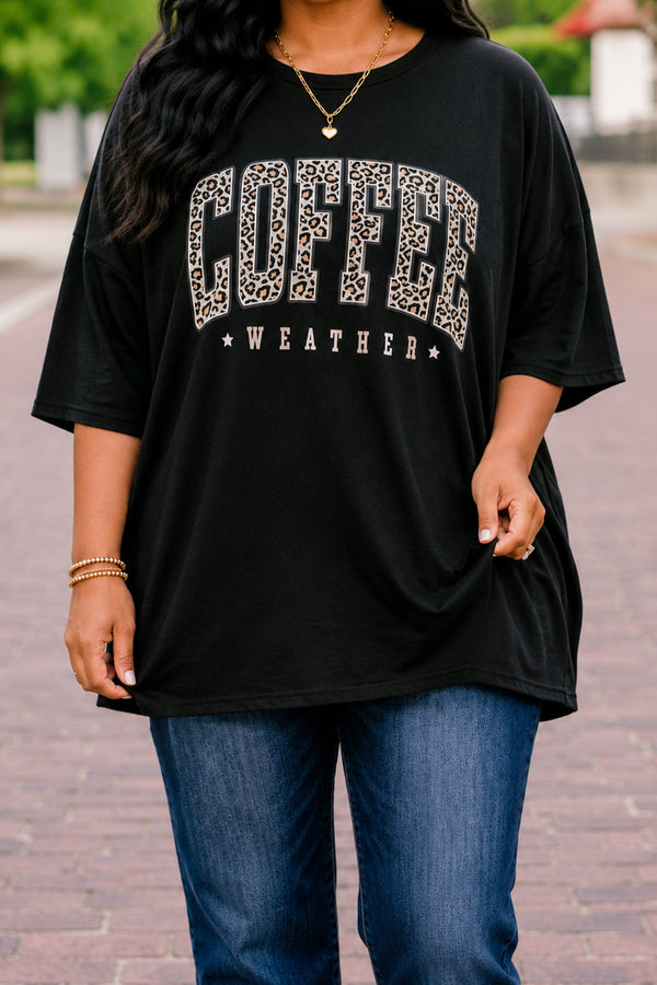 Chic Soul plus size clothing, black short sleeve graphic tee with the words 