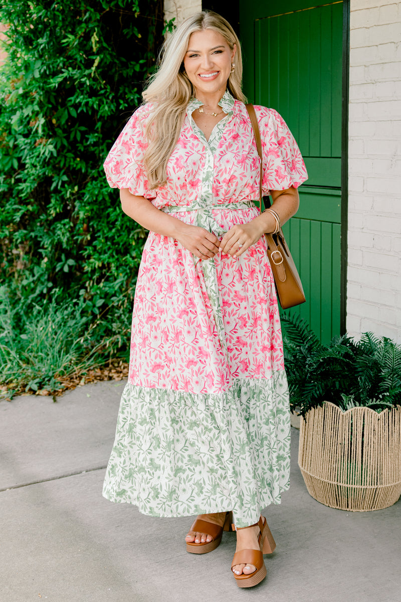 A Good Impression Dress, Pink Mix – Chic Soul