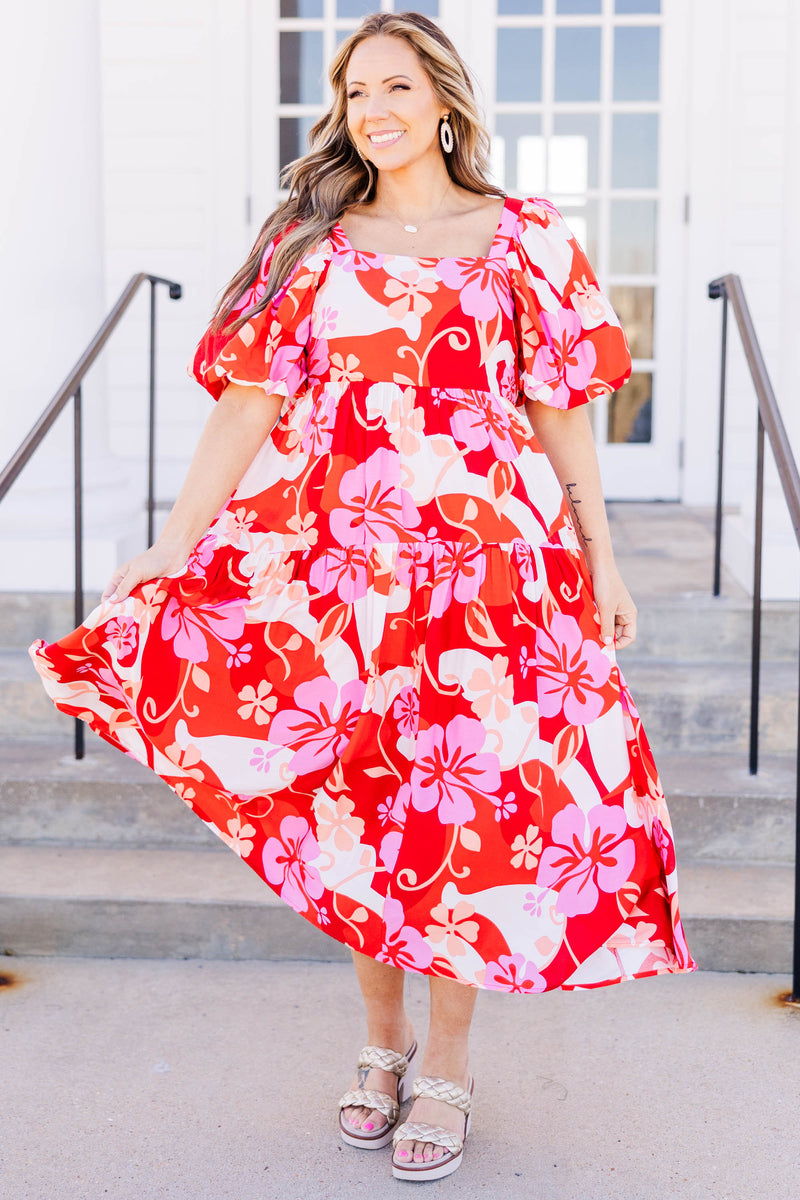 combo midi dress Bright Days Ahead Green White Combo Floral Midi Dress, Large - The Mint Julep Boutique