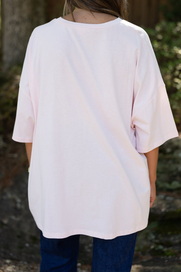 Chic Soul plus size clothing, cream short sleeve graphic tee with the saying 