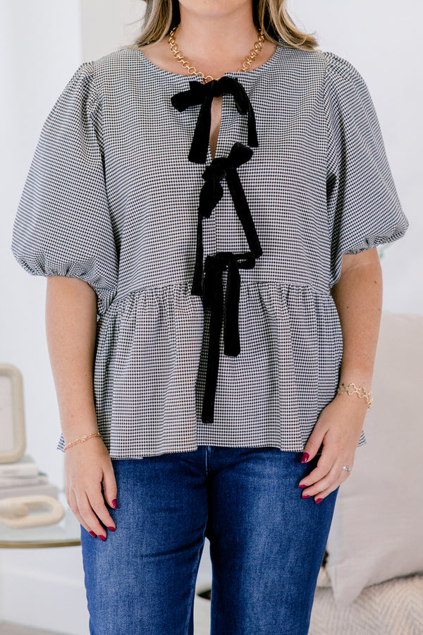 Take It Easy Now Top, Black