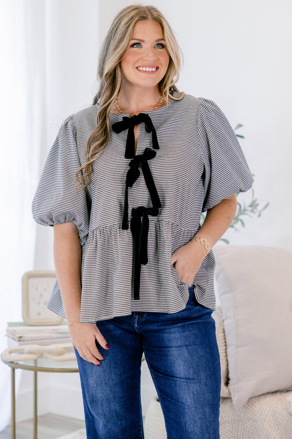 Take It Easy Now Top, Black