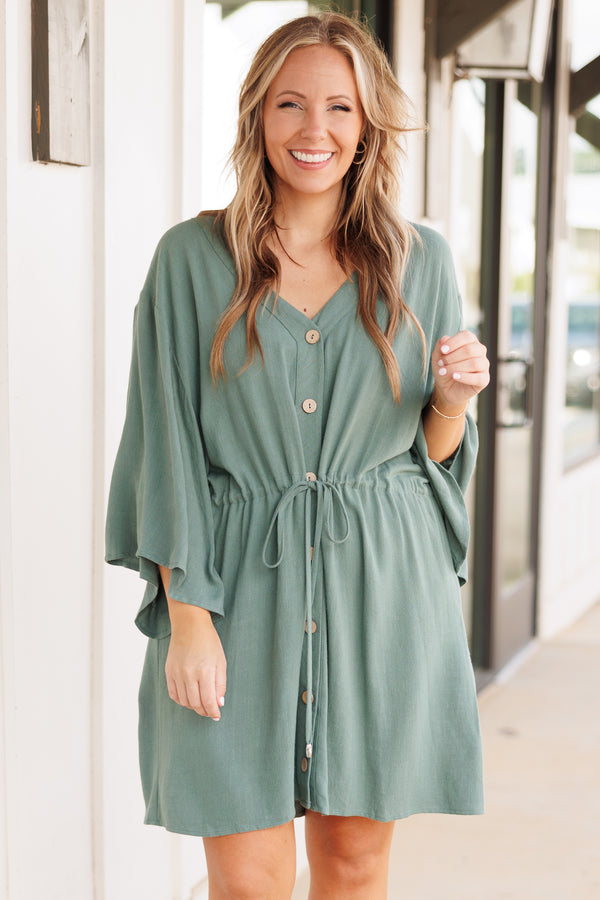 All Season Long Dress, Dark Sage Chic Soul All Season Long Dress, Dark Sage Chic Soul