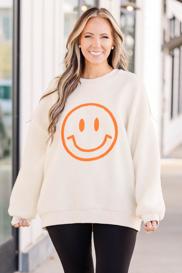 All Smiles Pullover, Cream – Chic Soul