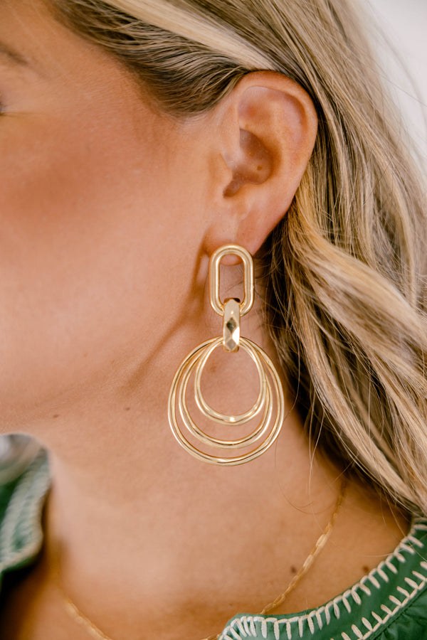 Chic Soul plus size clothing, gold multi-layered hoop statement earrings 