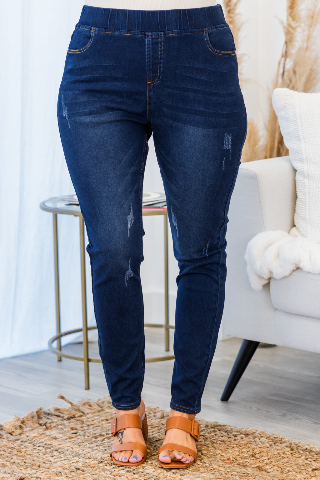 Women's Dark Wash Denim Jeggings 1X, 2X 3X Chic Soul