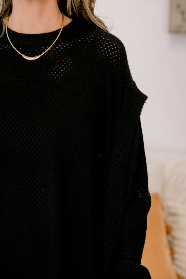 Chic Soul plus size clothing, black long sleeve tunic sweater