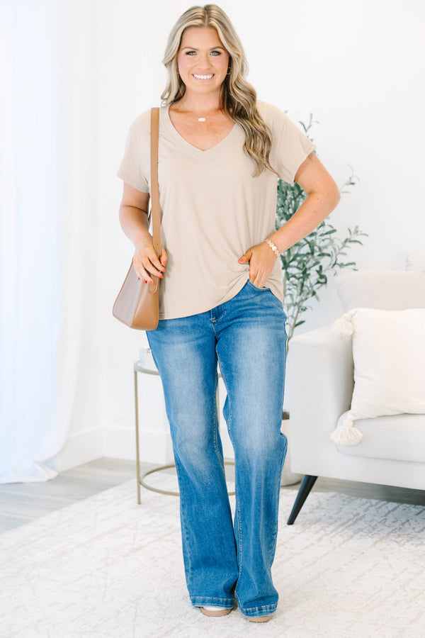 Always A Yes Top, Taupe