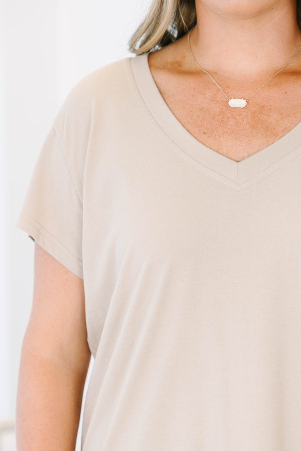 Always A Yes Top, Taupe