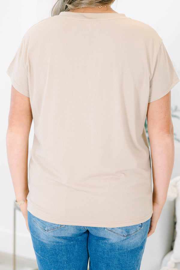 Always A Yes Top, Taupe