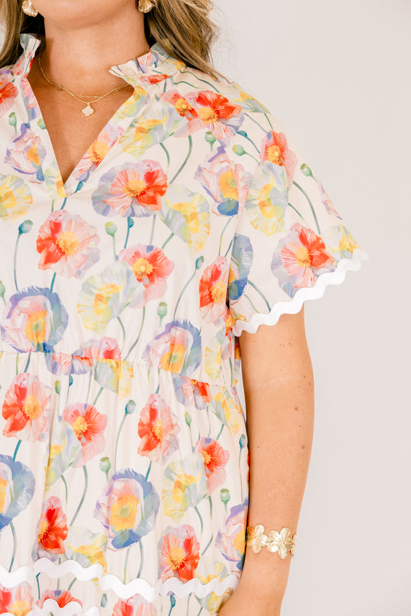 Always Daylight Maxi Dress, Cream Mix