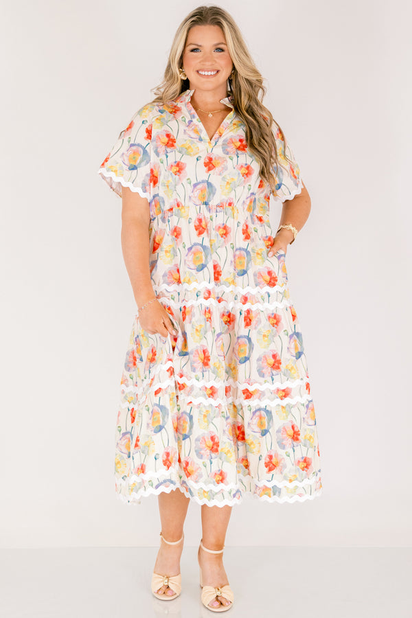 Always Daylight Maxi Dress, Cream Mix