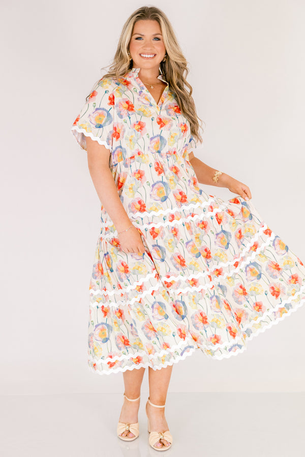 Always Daylight Maxi Dress, Cream Mix