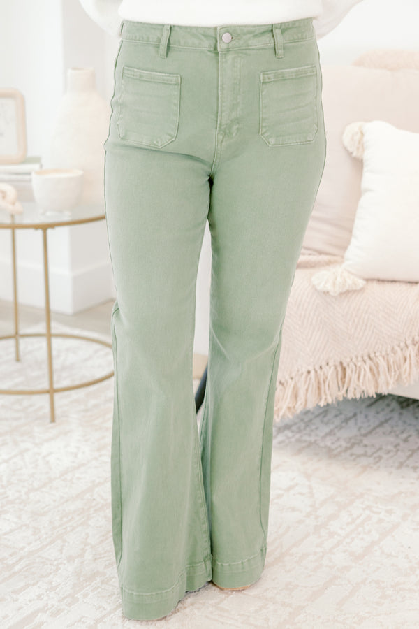 Always In The Right Place Jeans, Olive