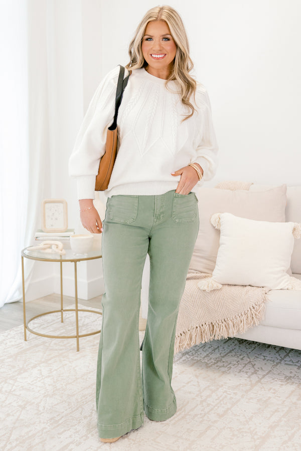 Always In The Right Place Jeans, Olive