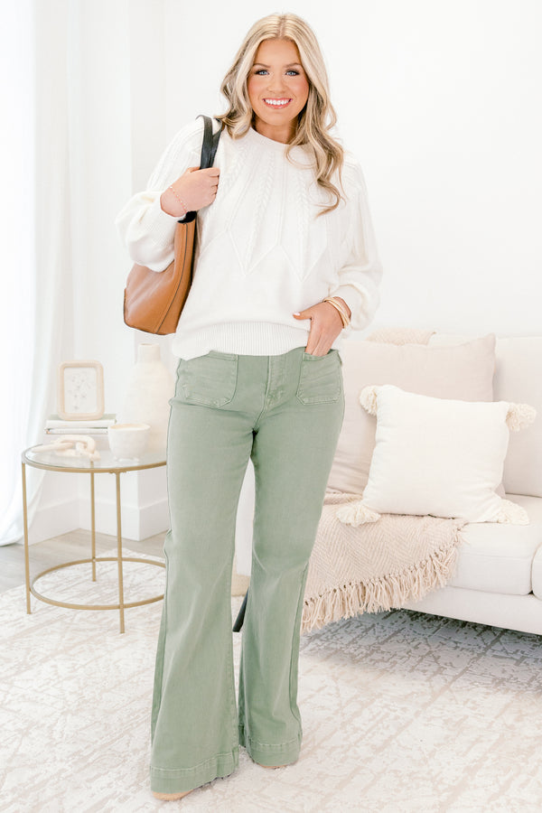 Always In The Right Place Jeans, Olive