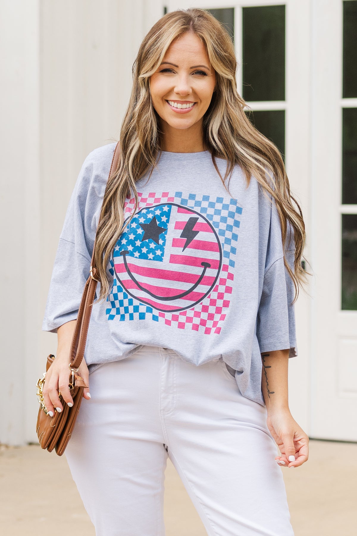 America Rocks Boyfriend Tee, Heather Grey – Chic Soul