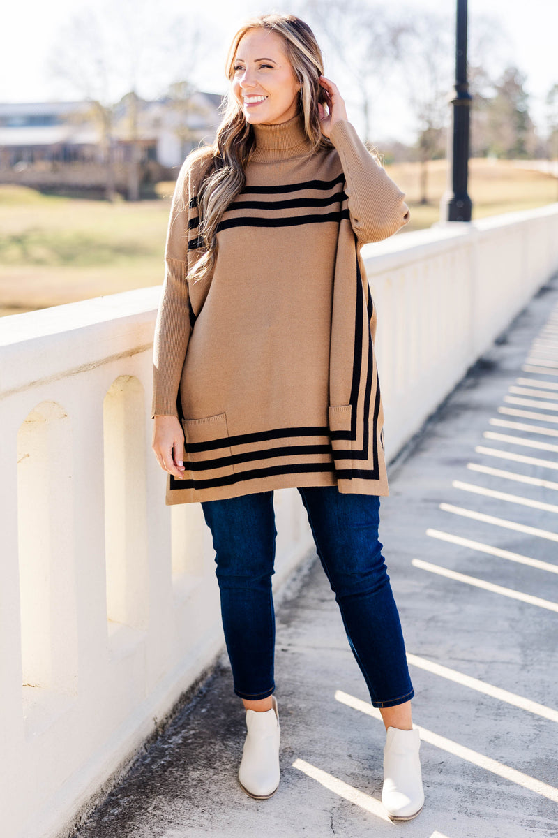 Tan on sale tunic sweater