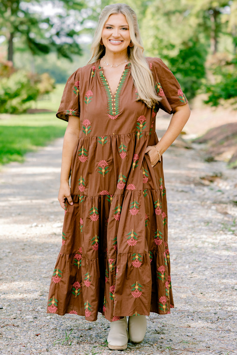 Women's Anything Goes Dress, Brown | Size: 2X By Chic Soul Women's Anything Goes Dress, Brown | Size: 2X By Chic Soul