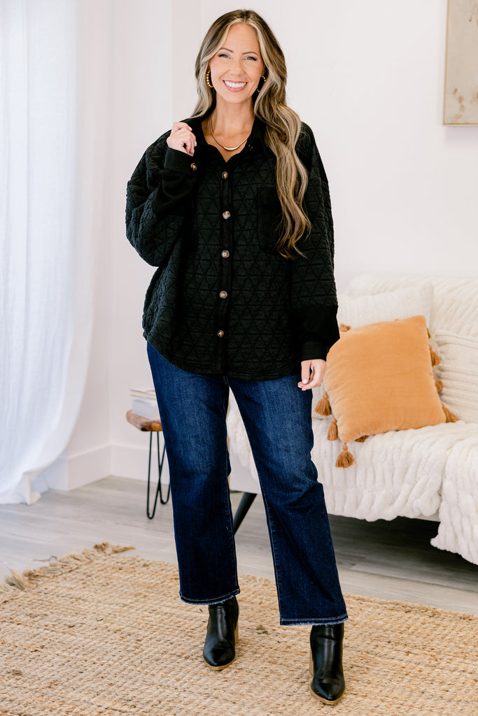 Apple Cider Shacket, Black – Chic Soul