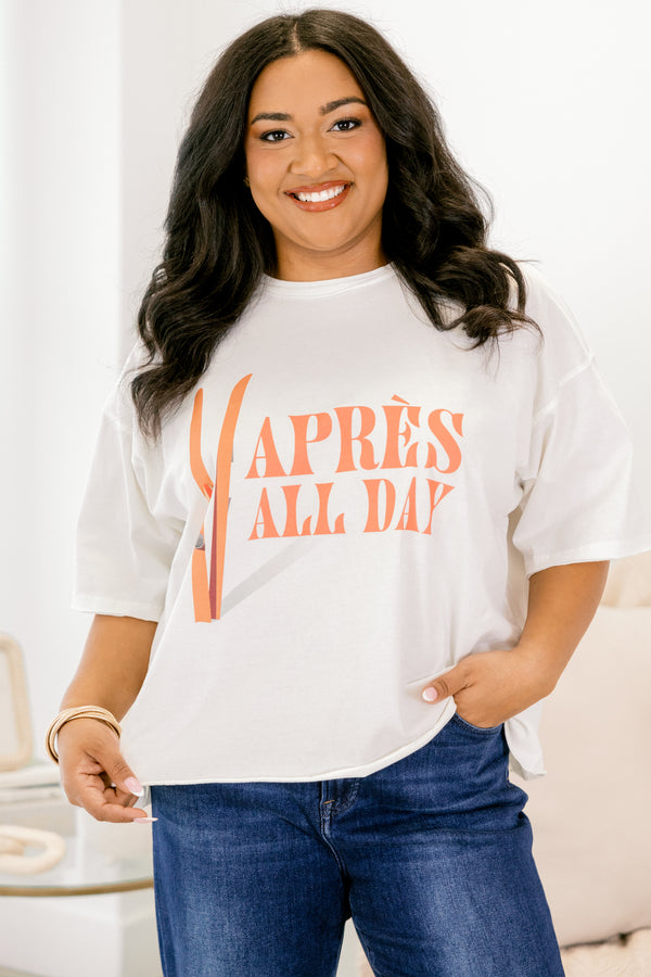 Chic Soul plus size clothing, white short sleeve graphic tee with the saying 