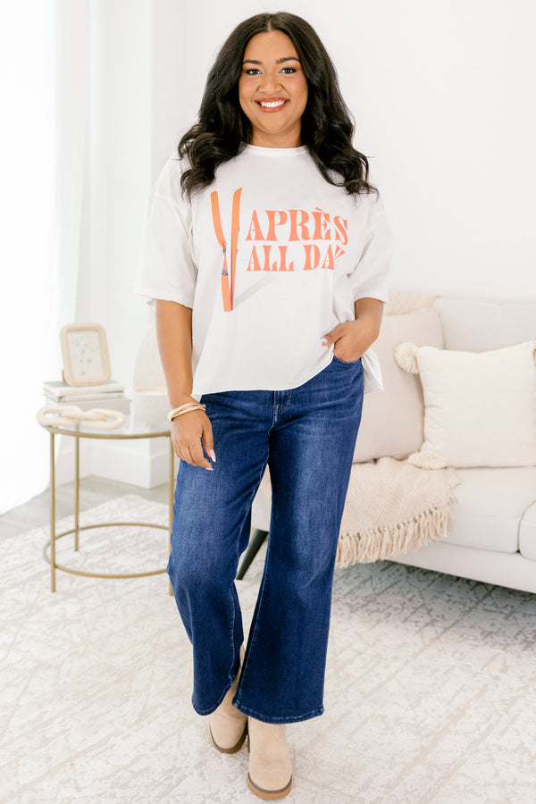 Chic Soul plus size clothing, white short sleeve graphic tee with the saying 