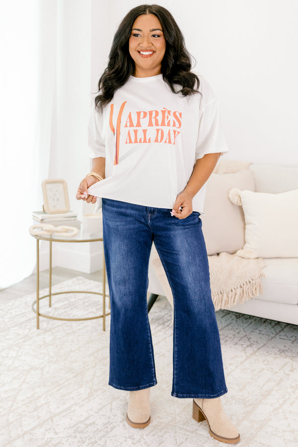 Chic Soul plus size clothing, white short sleeve graphic tee with the saying 