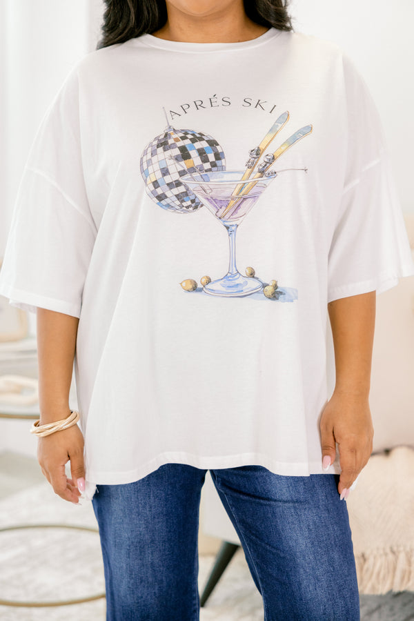 Chic Soul plus size clothing, white short sleeve graphic tee with the saying 